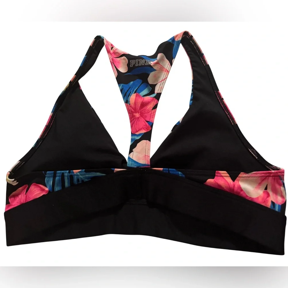 Victoria's Secret Women’s Black Floral Sports Bra, Medium  NWOT